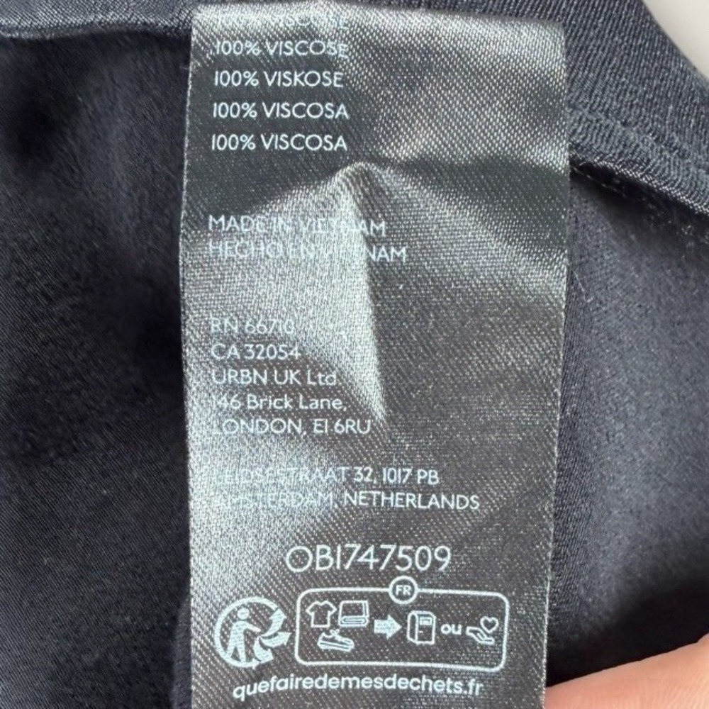 Anthropologie Black Satin Slip Dress Maxi V-Neck Strappy Large Petite LP Luxe - Picture 3 of 8